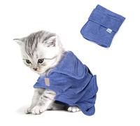 Nobleza Albornoz para Perros con Velcro, Superabsorbente y de Secado rápido, Albornoz de Microfibra para Todos los Gatos y Perros, Toalla Suave para Perros (XS Azul)