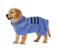 Nobleza Albornoz para Perros con Velcro, Superabsorbente y de Secado rápido, Albornoz de Microfibra para Todos los Gatos y Perros, Toalla Suave para Perros (S Azul)(1)