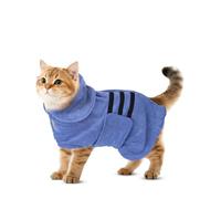 Nobleza Albornoz para Perros con Velcro, Superabsorbente y de Secado rápido, Albornoz de Microfibra para Todos los Gatos y Perros, Toalla Suave para Perros (XS Azul)(1)