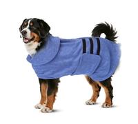 Nobleza Albornoz para Perros con Velcro, Superabsorbente y de Secado rápido, Albornoz de Microfibra para Todos los Gatos y Perros, Toalla Suave para Perros (XL Azul)(1)