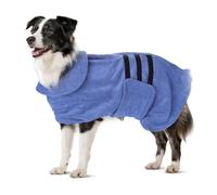 Nobleza Albornoz para Perros con Velcro, Superabsorbente y de Secado rápido, Albornoz de Microfibra para Todos los Gatos y Perros, Toalla Suave para Perros (L Azul)(1)