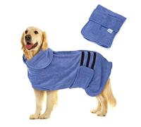 Nobleza Albornoz para Perros con Velcro, Superabsorbente y de Secado rápido, Albornoz de Microfibra para Todos los Gatos y Perros, Toalla Suave para Perros (XL Azul)