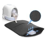 Nobleza Alfombra para Arenero Gato 60x40cm, Doble Capa en Forma de Panal de EVA, Impermeable y Antideslizante, Fácil de Limpiar, Plegable para Bandeja Sanitaria y Areneros Automáticos - Negro