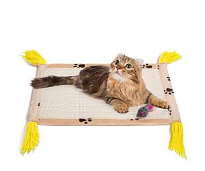 Nobleza Alfombrilla Rascadora para Gatos De Sisal Natural, Estera para Rascar El Gato, Protege El Piso y El Sofá (45x34cm, Marrón)