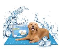 Nobleza Alfombrilla Refrescante para Perros Gatos, 90 * 50cm Manta Refrigerante Perro, Cama Perro Refrescante para Mascotas Mmediano a Grande, Alfombra de Gel Activada por Presión, L