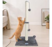 Nobleza - Rascador para Gatos, Altura 80 cm, Poste Rascador de Sisal para Gatos Medianos y Grandes, Cat Tree con Bola de Juguete Colgante y Pompón de