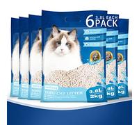 Nobleza Arena para Gatos Vegetal y Aglomerante, Pack de 6, 22.8 L, (3,8L Unidad), Arena de maíz para Gatos Biodegradable, lecho para Gatos Libre de Polvo