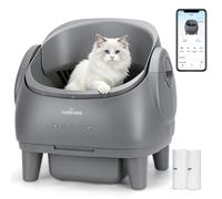 Nobleza Arenero Autolimpiable Abierto para Gatos de 1-15kg - Control por App, Depósito 11L (15 días), Sensores de Seguridad, Incluye 3 Rollos de