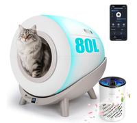 Nobleza Arenero Autolimpiable para Gatos SL01 - Caja de Arena Automática de 80L con Control por App, Ideal para Varios Gatos, Incluye 2 Rollos de Bolsas + Purificador de Aire HEPA, Blanco