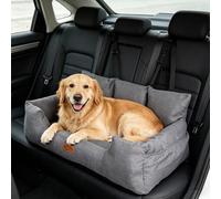 Nobleza Asiento de Coche para Perros Medianos a Grandes, Cinturón de Seguridad Estable,Bolsillos de Almacenamiento, Adecuado para Perros Medianos y Grandes, L92*W50*H40cm, Gris