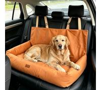 Nobleza Asiento de Coche para Perros Medianos a Grandes, Cinturón de Seguridad Estable, Impermeable, Antideslizante, Adecuado para Perros Medianos y Grandes, L92*W52*H47cm, Color Naranja