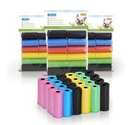 Nobleza Bolsas Caca Perro, 1080 Unidades Bolsas Excrementos Perros, Extra Grueso, Fuerte y a Prueba. 6 Pack, 72 Rollos, 5 Colors