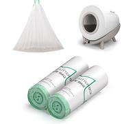 Nobleza - Bolsas de Arena para Gatos 50x50 cm, Compatibles con Areneros Automáticos, Accesorios de Limpieza, Extra Gruesas y Resistentes, Gran Capacidad, Cierre con Cordón, 40 Unidades (2 Rollos)