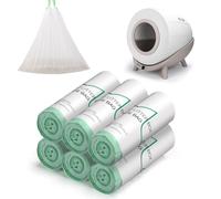 Nobleza - Bolsas de Arena para Gatos 50x50 cm， Compatibles con Areneros Automáticos， Accesorios de Limpieza， Extra Gruesas y Resistentes， Gran Capacidad， Cierre con Cordón， 120 Unidades (6 Rollos)