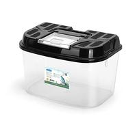 Nobleza Caja de Alimentación de Reptiles y Anfibios,Terrario de Plástico Transparente, Transportadoras para Tortuguera Spide Lagartija Escorpión Ciempiés Rana Escarabajo,Talla XL(34.8*22.1*21.6cm)