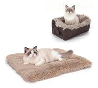 Nobleza Cama 2 en 1 para Gatos y Perros Pequeños - Manta Esponjosa y Lavable con Base Antideslizante, 50 * 60cm, Marrón