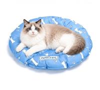 Nobleza Cama de Enfriamiento para Mascotas, Almohada Autorrefrigerante para Perros y Gatos, Alfombra Redonda de Gel Frío para Verano, Cojín Refrescante Impermeable, 43 * 43 * 4CM