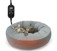 Nobleza Cama Eléctrica para Gatos y Perros 50x50 cm, Almohadilla Térmica Interior con Temporizador y Temperatura Ajustable para Mascotas Pequeños