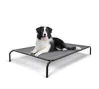 Nobleza Cama Elevada Lavable para Perro, Refrescante y Transpirable para Exterior e Interior, Robusto, Gris, L, 124x90x20CM