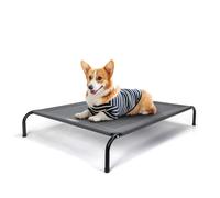 Nobleza Cama Elevada Perro Mediano, Cama Refrescante Perro, Cama de Mascotas Transpirable para Exterior Interior Jardín Terraza, Cama Perro Robusto Lavable, Gris