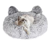 Nobleza Cama Gato, Cama para Mascotas Lavable, Tela Suave con Bola Colgante Juguete, Forma de Oreja de Gato, 50X50X14CM