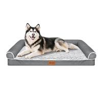 Nobleza Cama Ortopedica para Perros Extra Grande 127x91x20cm, Colchon Perro Lavable con Espuma Viscoelástica, Sofá Perro Desmontable, Color Gris