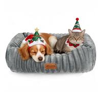 Nobleza Cama para Mascotas Medianas Lavable, Colchón con Relleno Suave de Esponja, Fondo Antideslizante y Funda Extraíble, Gris, 65×55×20 cm