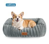 Nobleza Cama para Perro Mediano, Cama de Perro Lavable,Cama para Perros con Suave Relleno de Esponja, Fondo Antideslizante, Funda Extraíble, Gris Grey-75x65x20cm