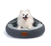 Nobleza Cama para Perro y Gato con Manta y Cubierta de Cueva, Lavable, Redonda con Fondo Antideslizante, Pequeños, S, 58cm