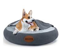Nobleza Cama para Perros con Manta Desmontable, Cueva Redonda Acogedora, Lavable en Máquina, Fondo Antideslizante, Tamaño M (66cm), Ideal para Perros Medianos