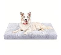 Nobleza - Cama para Perros Multifunción Lavable, Colchón Viaje para Mascotas con 6 Puntos de Acabado Antideslizante, Super Suave y Portátil para Jaula, Coche o Casa - M, 95 * 60 * 10cm, Gris
