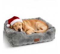 Nobleza Cama para Perros Pequeños y Gatos, Felpa de Burbujas Ultrasuave, Acolchado Reforzado, Funda Desenfundable y Lavable, Base Antideslizante, 85x75x20cm, Gris