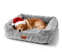 Nobleza Cama para Perros Pequeños y Gatos, Felpa de Burbujas Ultrasuave, Acolchado Reforzado, Funda Desenfundable y Lavable, Base Antideslizante, 75x65x20cm, Gris