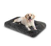 Nobleza Cama Perro Extra Grande, 119x74x10cm, Cama de Perro Lavable, Peluche Largo Ultra Suave, Soporte Firme, Base Antideslizante, Gris Oscuro