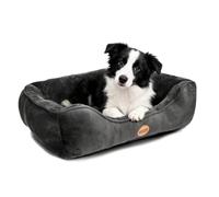 Nobleza Cama Perro Lavable, 77x67cm Cama para Perros Lavable con Antideslizantes con Relleno de Fibras Super Suave, Negro
