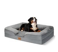 Nobleza Cama-Sofá Ortopédica para Perros Cama Perros Grande, con Espuma Viscoelástica, Lavable e Impermeable, 135 * 107 * 17cm, Gris