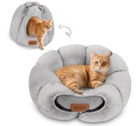 Nobleza Cama Tienda para Gatos 2 en 1, Convertible Cerrada o Abierta, Cueva Mediana Lavable, Casa para Mascotas Interior