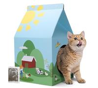 Nobleza Casa de Cartón para Gatos con Catnip, Rascador para Gatos Carton Grande, 30x30x52 cm