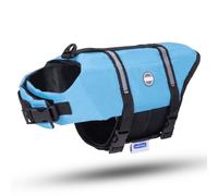 Nobleza - Chaleco Salvavidas para Perros, Flotador Perro con Tiras Reflectantes, Chaleco de Natación para Perro con Alta Flotabilidad y Mango de Rescate Duradero para Nadar, Surf, Navegar, Azul (L)