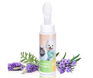 Nobleza Champú Espuma de Lavado en Seco para Perros y Gatos y Conejo,Después de Pasear Al Perro, Antes de Irse a la Cama,Hipoalergénico Champú de Lavanda con Cepillo(250ml)
