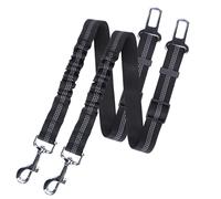 Nobleza - Cinturón de Seguridad de Coche para Perros, Arnés de Coche para Perros con Elástico y Fuerte Mosquetón, Universal Ajustable Nylon Cinturón Perro Coche, 2pcs/Pack, 50-70cm, Negro