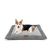Nobleza Colchoneta para Cama para Perro Mediano， Colchón Lavable Antideslizantes para Mascotas， Cojines de Sofá Cómodos para Perros y Gatos， con Felpa Corta Ultra Suave y Gruesa， Gris， 75 x 57 x 9 cm