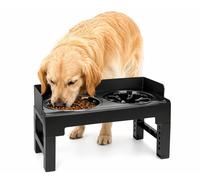 Nobleza Comedero Elevado para Perros y Gatos, Soporte Ajustable a 6 Alturas y Reclinable, Kit de 2 Cuencos: 1000ml Acero Inoxidable y 600ml Comedero