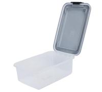 Nobleza Contenedor de Comida para Mascotas 10 L, Caja Hermética Transparente con Ruedas, Tapa Abatible y Pala para Alimento de Perros y Gatos, Gris