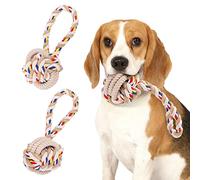 Nobleza Correa de Juguetes Interactivos para Perros 2 Pack, Juguete Perro de Cuerda de Algodón 100% Natural, Juguete Indestructible para la Dentición del Cachorro - Juguete de Tira y Afloja - 20cm
