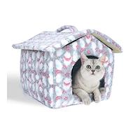 Nobleza Cueva Suave Nido Cueva para Perros Gatos Casa para Perro con Cojín Extraíble y Lavable,Cálido Felpa Cama Cojin Interior Invierno para Perro y Gato Medianos Pequeños, L53*W50*H43CM