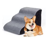 Nobleza Escalera para Perro, Rampa para Mascotas de Espuma de Alta Densidad, Escalera Perro Cama de 3 Escalones para Camas Altas, Adecuado para Gatos Perros Pequeños y Medianos, Cachorros Perro Viejo