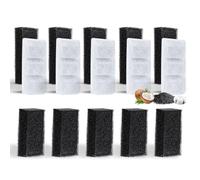 Nobleza - Filtro Fuente para Gatos, Filtros Fuente Gatos, 15 Filtros para Fuente de Gatos, Bebedero Gatos Filtro, Filtración Múltiple, 5 Filtros de Carbón + 10 Filtros de Esponja