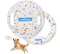 Nobleza Frisbee para Perros, Juguete de Disco Volador de E-TPU Ultraligero y Superresistente, Pack de 2 Juguetes de Agua Flotantes para Perros con Limpieza Dental para Adiestramiento y Playa, Φ23cm