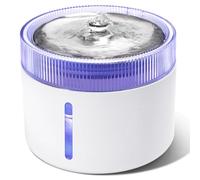 Nobleza - Fuente para Gatos 2L, Fuente de Agua para Mascotas Ultra Silenciosa, Luz LED Inteligente, con Filtros De Carbón Activado Y Bomba De Agua, Apto para Múltiples Mascotas, Blanco